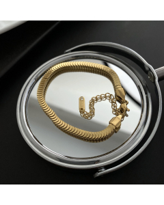 Wholesale Necklace Basic Style Gold Plated Stainless Steel Necklace China Jewelry Stock-Gold Color-Bracelet