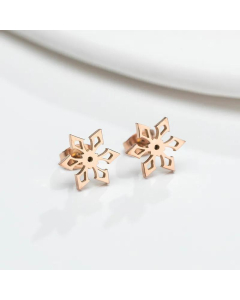 Wholesale Snowflake Stainless Steel Earring Studs Earrings New Front View