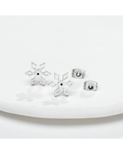 Wholesale Snowflake Stainless Steel Earring Studs Earrings Steel Plated