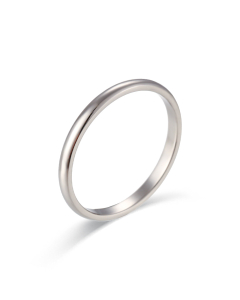 Wholesale Stainless Steel Ring Plated 18K Gold Circle Ring YK28620-Steel Color-2mm-5