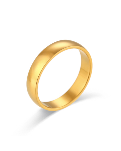 Wholesale Stainless Steel Ring Plated 18K Gold Circle Ring YK28620-Gold Color-4mm-5