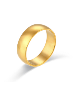 Wholesale Stainless Steel Ring Plated 18K Gold Circle Ring YK28620-Gold Color-6mm-5