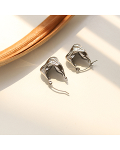 Wholesale Stainless Steel Earrings Irregular Liquid Fluid Ear Buckle Earrings 