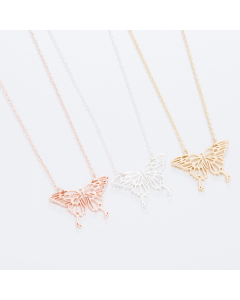 Simple Style Butterfly Stainless Steel Plating Necklace