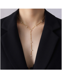 Wholesale Classic Style Solid Color Stainless Steel Titanium Steel Necklace