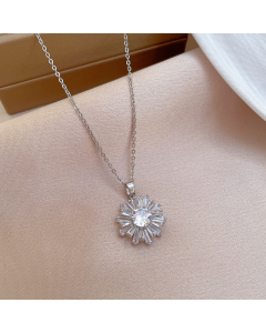 Wholesale Steel Titanium Steel Diamond Snowflake Necklace CA7810156