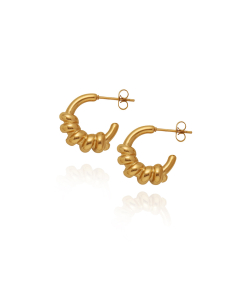 Elegant Telephone Rope Stainless Steel Earring Plated 18K Gold Earrings 
