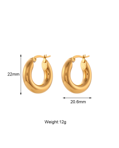 Wholesale Titanium Steel Gold Polish Minimalist Style Earring LY881019-1