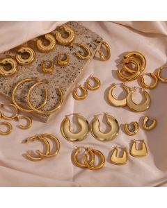Wholesale Titanium Steel Gold Polish Minimalist Style Earring LY881019