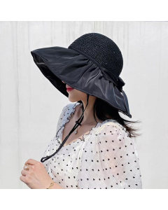 Women's Sun Hat Summer Travel Beach Cap Bowknot Hats