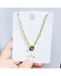 Sunflower Pendant OT Necklace In Gold Color Paperclip Link Chain Necklace For Women Versatile Fine Jewelry
