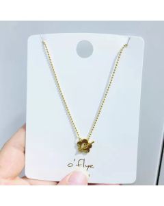 Necklace OT Necklace Flower Pedant In Gold Plated With Tiny Chain Necklace For Women