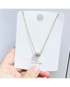 Necklace Triple Row Inlaid Rhinestone Shape Pendant 316L Stainless Steel Necklace For Hot Sale Gifts In Gold Plated