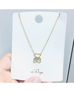 Necklace Cute Gold Teddy Bear Pendant Cute Stainless Steel Necklace Animal Jewelry for Women Teen Girls