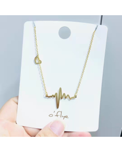 Necklace Heartbeat Pendant Love Cardiogram Infinity Heart Necklace In Gold Plated 316L Stainless Steel Jewelry