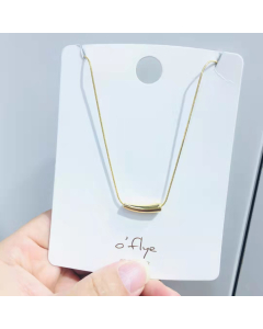 Necklace Gold Plated Long Bar Pendant Necklace Simple Charm Christmas Day Jewelry Birthday Gift for Girls and Women Stainless Steel Jewelry