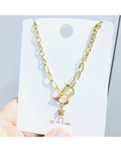Sideways Large Initial Necklace Gold Plated Stainless Steel Big Letter Pendant Necklace For Women Gift