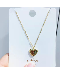 3D Heart Love Necklace For Valentine's Day Gifts In Gold Plated And Stainless Steel Jewelry