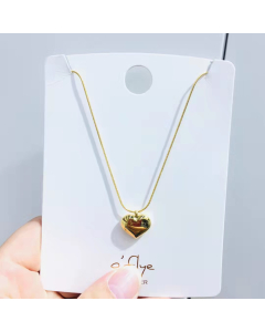 Fashion Heart Necklace With Gold Snake Chain Necklace For Stainless Steel Jewelry
