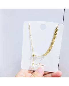 Tree Branch Necklace Leaf Connecting With White Pearl Necklace In Stainless Steel Jewelry
