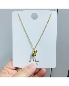 Wholesale Mosaic Elephant Pendant Necklace Animal Pendant Necklace In Gold Plated With Tiny Chain For Women's And Girls