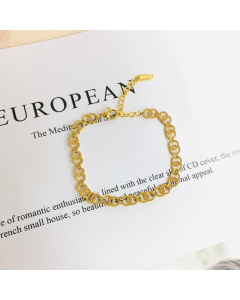 316L Steel Circle Links Bracelet Gold Plated Hot Sellers