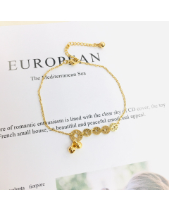 Bell Coin Bracelet Gold Plated 316L Stainless Steel For Lucky Hopes Birthday Christmas Gifts