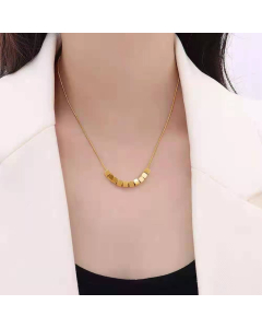 Fashion Simple Gold Plated Geometric Square 316L Stainless Steel Necklace For Women's