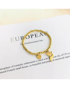 Bracelet Animal Fox Pendant Charm Stretchable Elastic Bracelet Gold Plated For Women Girls Holiday Birthday Gifts