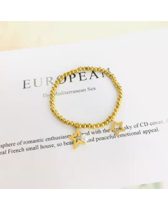 Fashion Bracelet Gold Plated Lucky Round Beads Bracelet Star Bracelet For Gifts Women Mothers Fine Jewelry