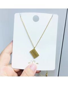 Necklace With Punk Style Abacus Pendant Necklace Gold Plated 316L Stainless Steel Necklace For Women's Versatile Fine Jewelry