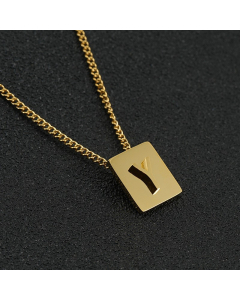 Y Gold Plated Square Initial Letter Necklace CA7810194