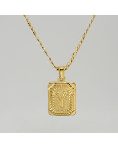 Y Hip Hop Style Initial Letter With Curby Chain Necklace CA7810225
