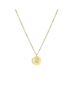 Fashion Diamond Clavicle Chain Letter Pendant Titanium Steel Necklace-Z