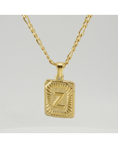 Z Hip Hop Style Initial Letter With Curby Chain Necklace CA7810225