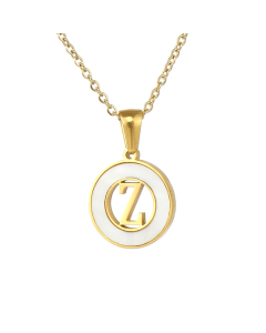 Z Hollow Letter With White Shell Necklace CA7810208