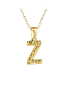 Z Stainless Steel Necklace With Initial Letter Harsh lines Pendant CA7810212