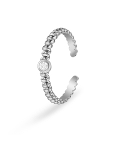 Wholesale Stainless Steel Ring Zircon Inlaid Opening Adjustable Ring-Steel Color-01