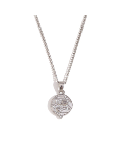 Wholesale Stainless Steel Tarot Necklace Zircon Inlaid Round Pendant Necklace-Steel Color-08