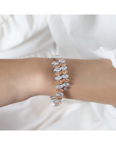 Wholesale Color Zirconium Bracelet Fashion Personality Light Luxury Zircon Inlaid Titanium Steel Bracelet Jewelry -Steel Color-Yellow
