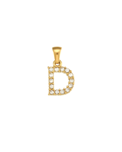 Wholesale Accessories Letter Stainless Steel Plated 18K Gold Micro-inset Pearl Letters Pendant-02-D