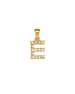 Wholesale Accessories Letter Stainless Steel Plated 18K Gold Micro-inset Pearl Letters Pendant-02-E