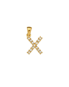 Wholesale Accessories Fashion Niche Simple Zircons Letter Stainless Steel Plated 18K Gold Micro-inset Pearl Letters Pendant-02-X