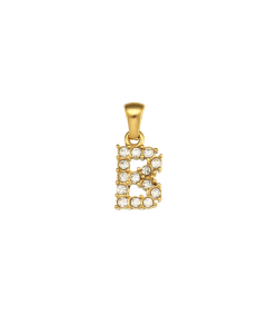 Wholesale Accessories Letter Stainless Steel Plated 18K Gold Micro-inset Pearl Letters Pendant-02-B