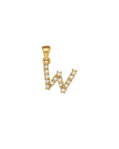 Wholesale Accessories Fashion Letter Stainless Steel Plated 18K Gold Micro-inset Pearl Letters Pendant-02-W