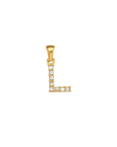 Wholesale Accessories Letter Stainless Steel Plated 18K Gold Micro-inset Pearl Letters Pendant-02-L