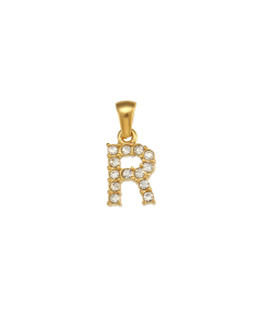 Wholesale Accessories Letter Stainless Steel Plated 18K Gold Micro-inset Pearl Letters Pendant-02-R