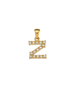 Wholesale Accessories Fashion Niche Simple Zircons Letter Stainless Steel Plated 18K Gold Micro-inset Pearl Letters Pendant-02-Z