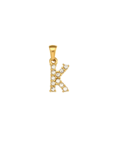 Wholesale Accessories Letter Stainless Steel Plated 18K Gold Micro-inset Pearl Letters Pendant-02-K