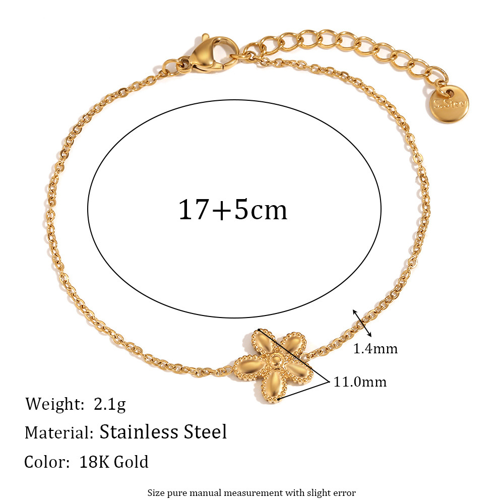 Elegant Flower Pendant Stainless Steel Necklace Bracelet